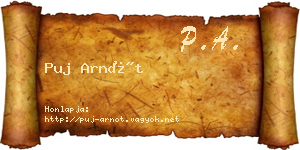 Puj Arnót névjegykártya